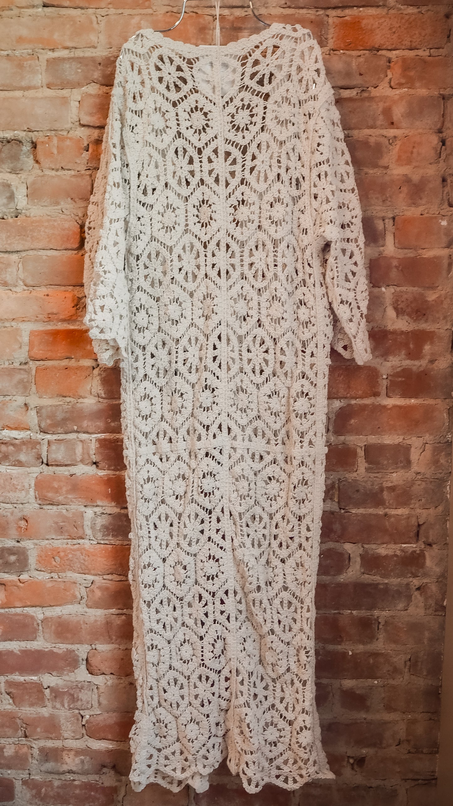 Boho crochet cardigan dress