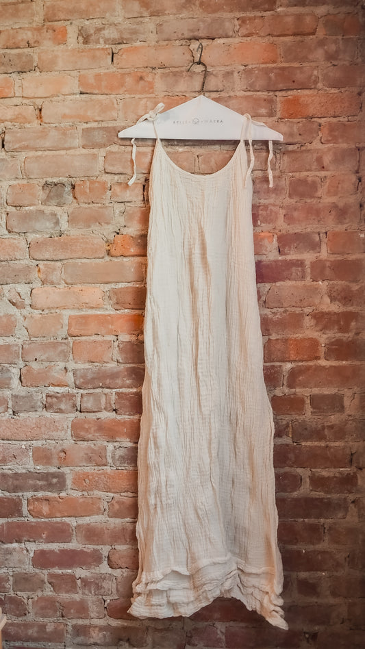 Casual maxi cotton spaghetti strap dress