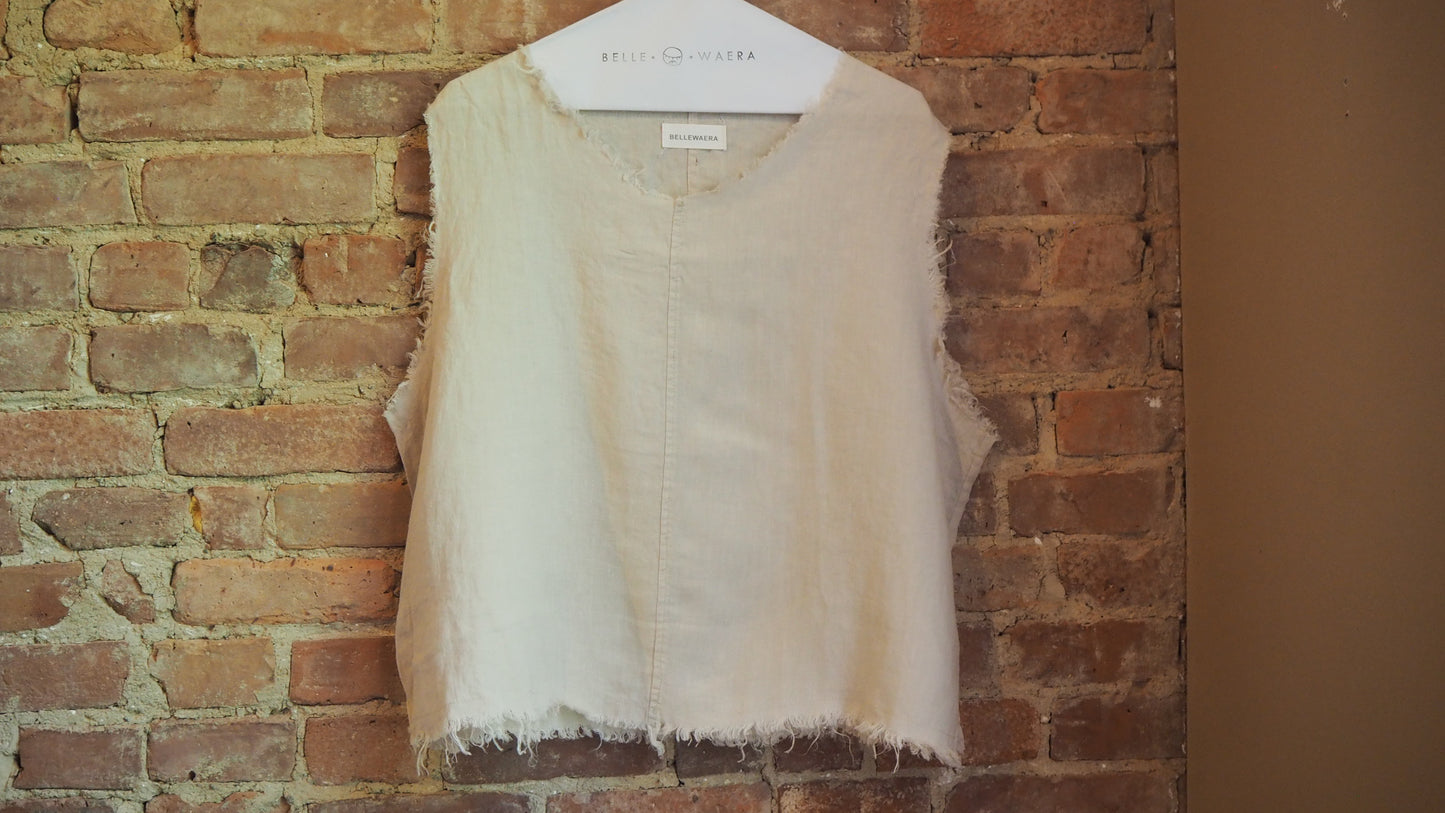 Linen sleeve less top