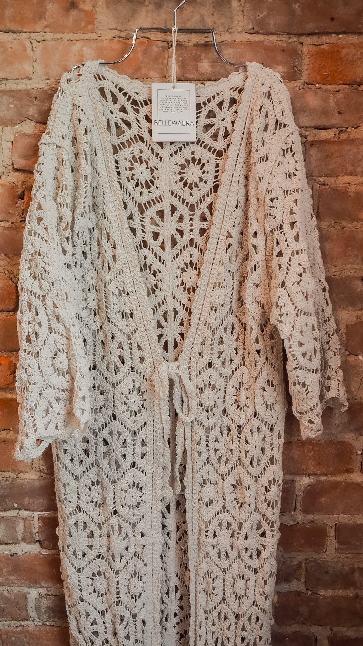 Boho crochet cardigan dress