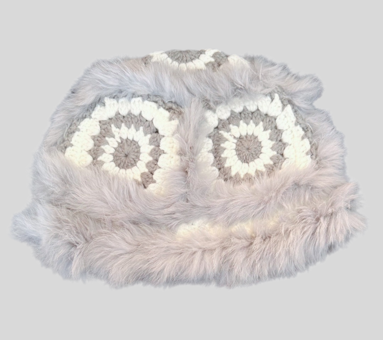 Crochet fur hat