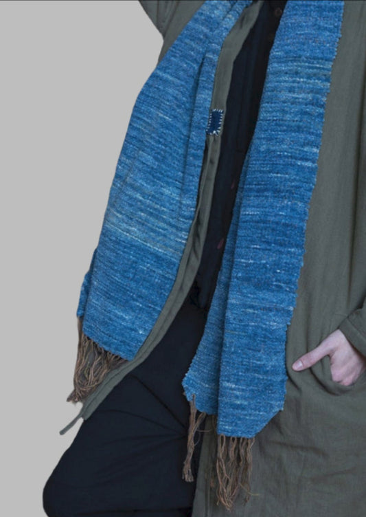 Hand woven indigo Scarf