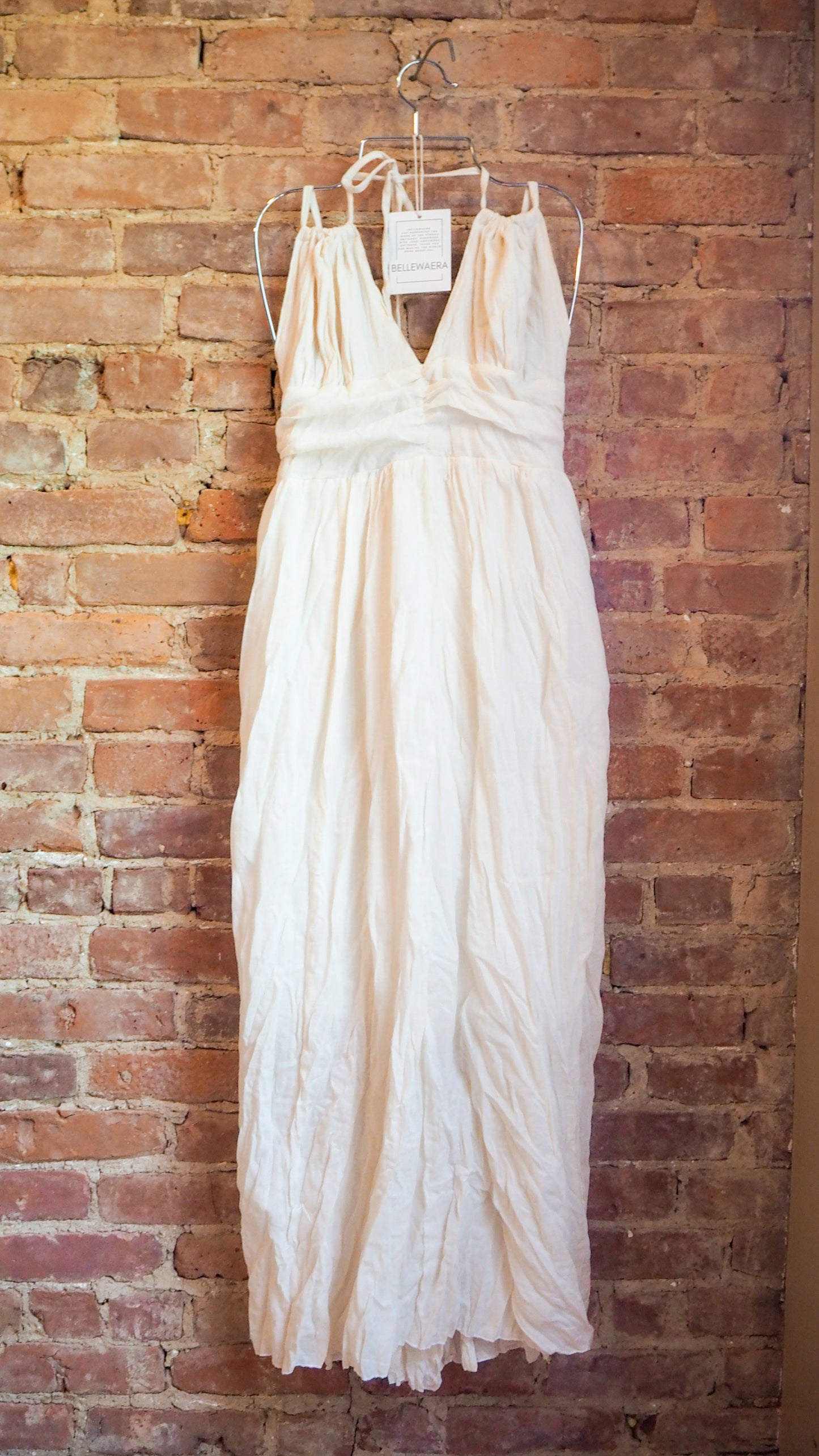 Muslin cotton maxi empire waist dress