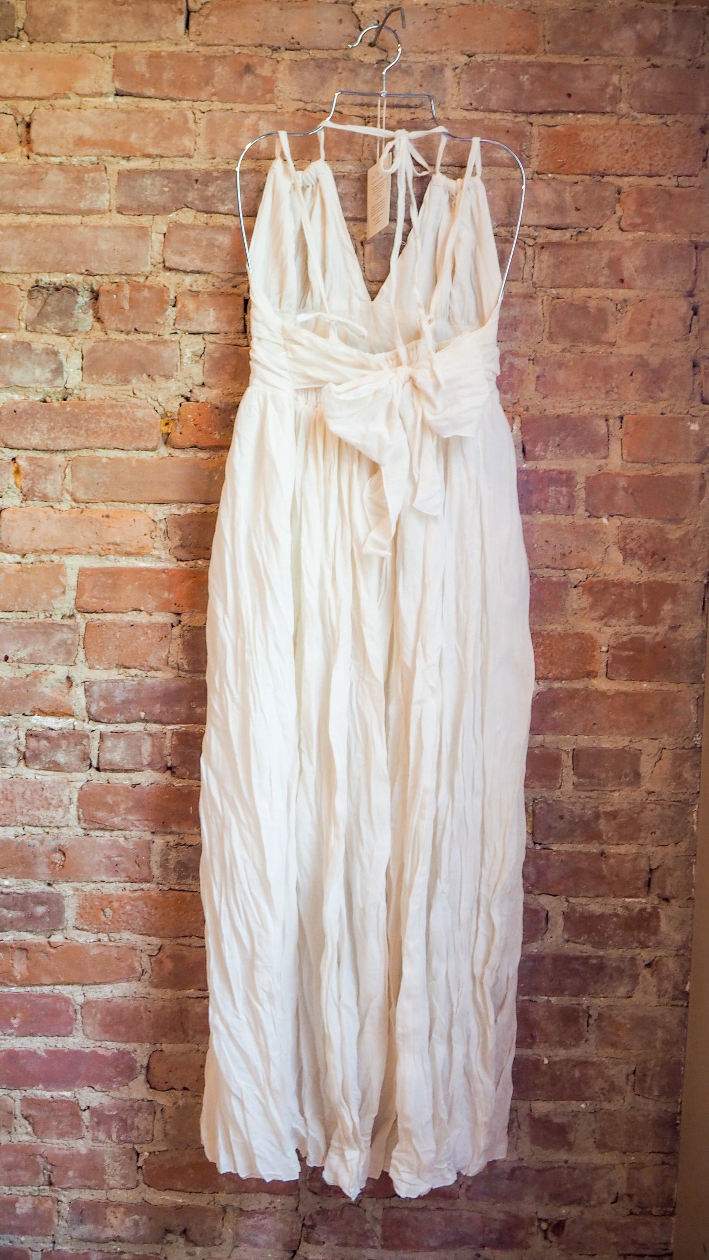 Muslin cotton maxi empire waist dress